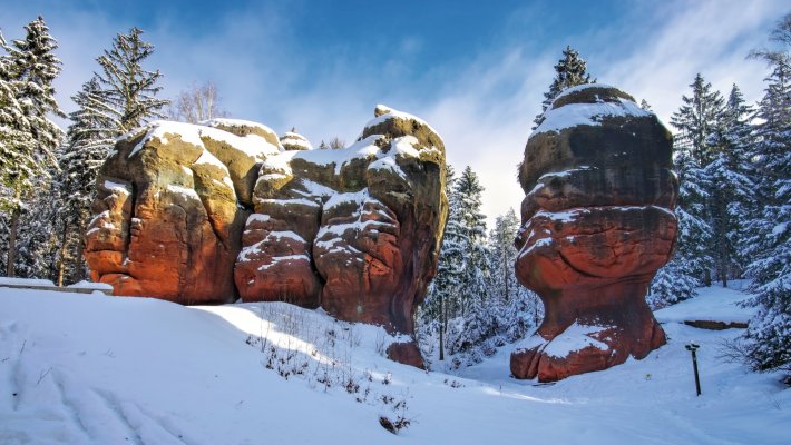 Winter im Zittauer Gebirge - Kelchstein bei Oybin © LianeM - stock.adobe.com